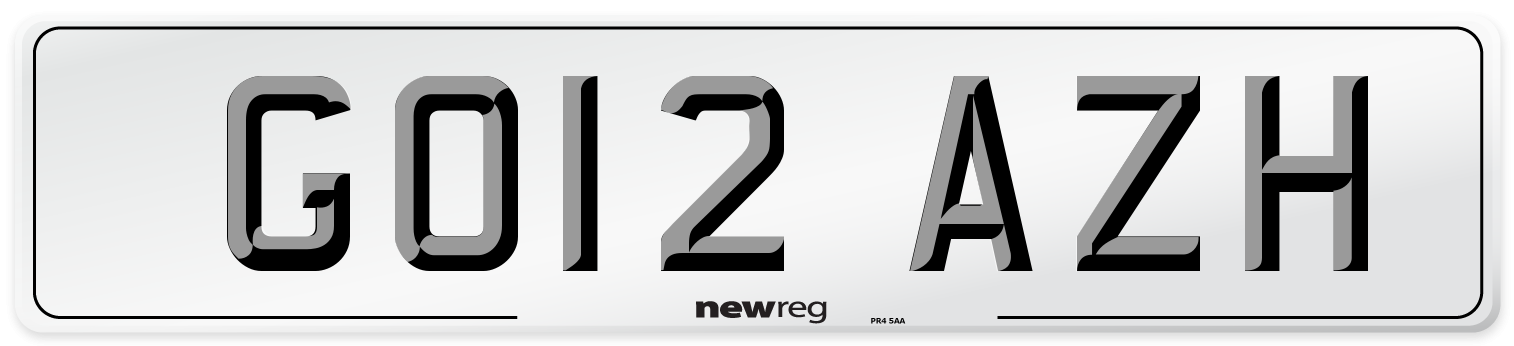GO12 AZH Number Plate from New Reg